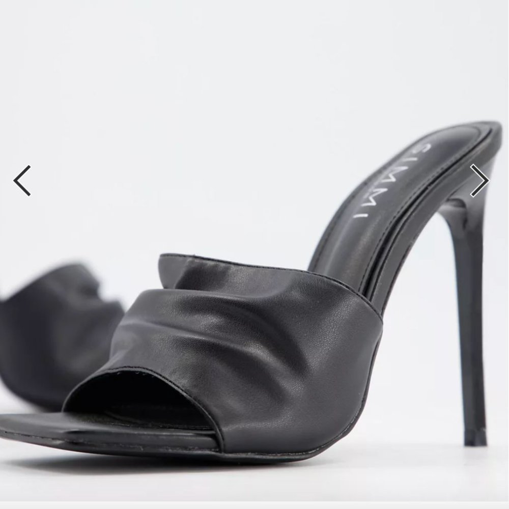 NWT -  Simmi London Samia Ruched Mules - Wide Fit